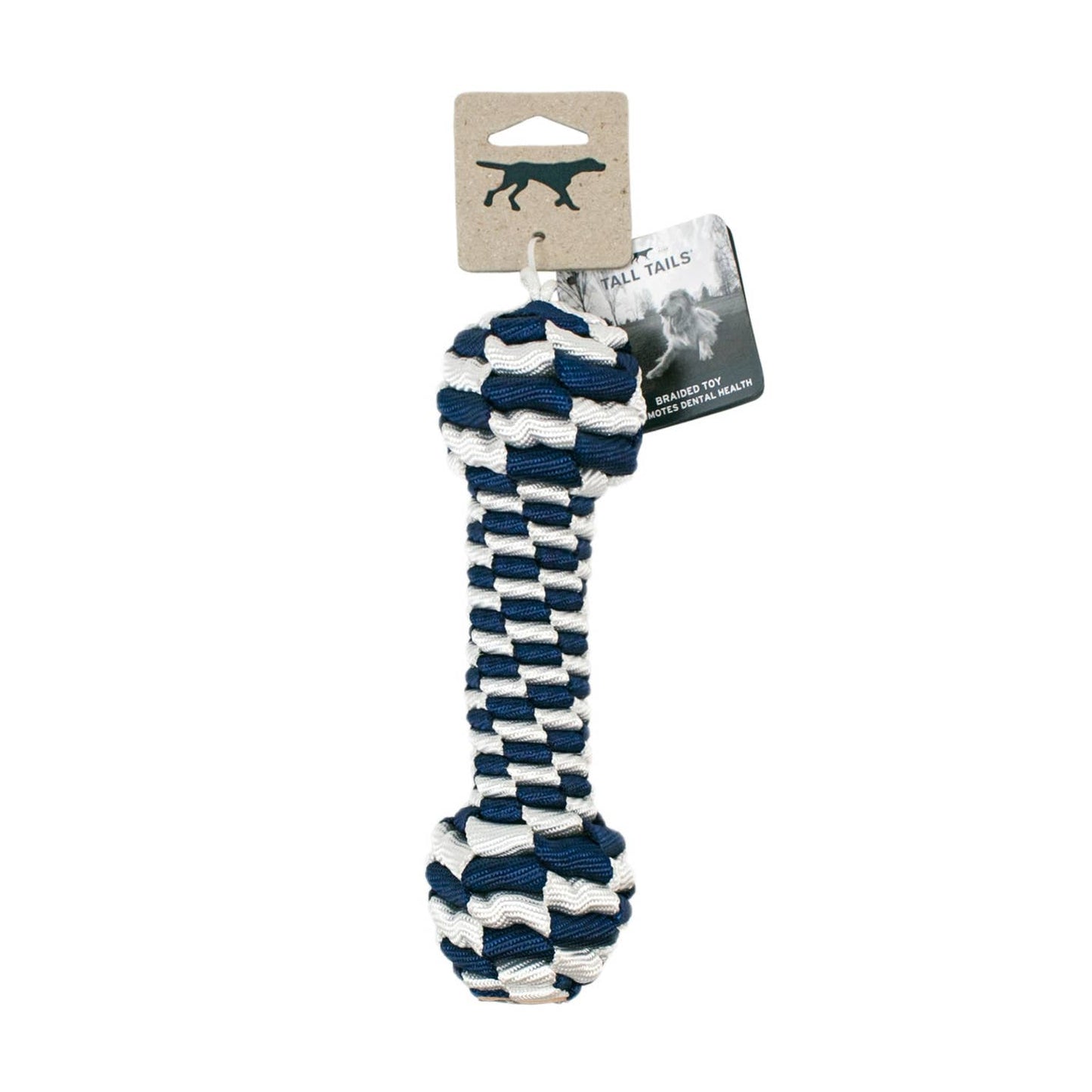 Tall Tails Braided Bone Toy- Navy