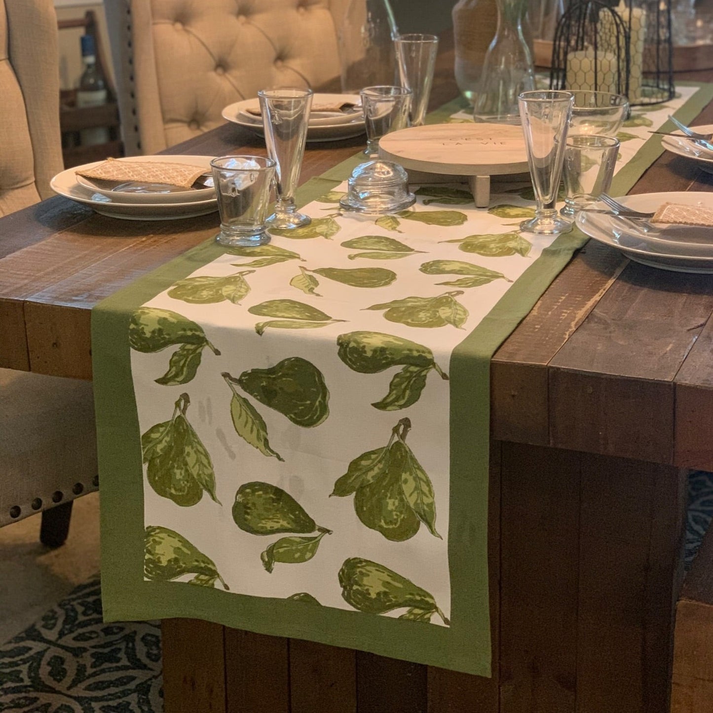 Orchard Pear Green Table Runner